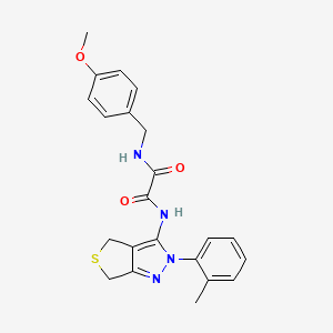 B2458638 N1-(4-methoxybenzyl)-N2-(2-(o-tolyl)-4,6-dihydro-2H-thieno[3,4-c]pyrazol-3-yl)oxalamide CAS No. 899756-05-9