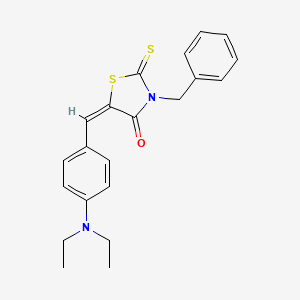 molecular formula C21H22N2OS2 B2458645 3-苄基-5-(4-二乙氨基-亚苄基)-2-硫代-噻唑烷-4-酮 CAS No. 292077-10-2