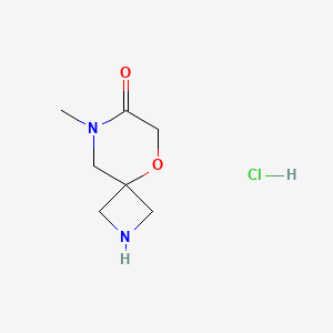 molecular formula C7H13ClN2O2 B2458654 8-Methyl-5-oxa-2,8-diazaspiro[3.5]nonan-7-one;hydrochloride CAS No. 2580219-40-3