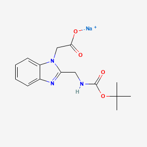 molecular formula C15H18N3NaO4 B2458671 sodium 2-[2-({[(tert-butoxy)carbonyl]amino}methyl)-1H-1,3-benzodiazol-1-yl]acetate CAS No. 2060041-43-0