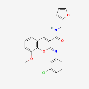 (2Z)-2-[(3-chloro-4-methylphenyl)imino]-N-(furan-2-ylmethyl)-8-methoxy-2H-chromene-3-carboxamide