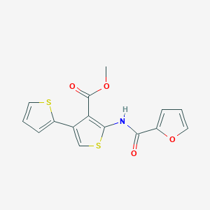 molecular formula C15H11NO4S2 B2458674 Methyl 2-(furan-2-carbonylamino)-4-thiophen-2-ylthiophene-3-carboxylate CAS No. 683780-12-3