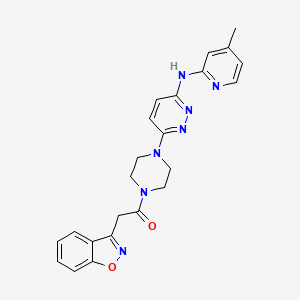 molecular formula C23H23N7O2 B2458677 2-(Benzo[d]isoxazol-3-yl)-1-(4-(6-((4-methylpyridin-2-yl)amino)pyridazin-3-yl)piperazin-1-yl)ethanone CAS No. 1226450-25-4