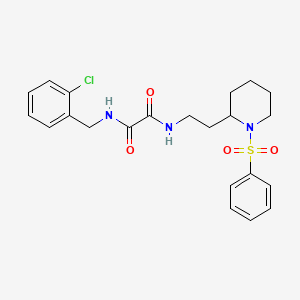 molecular formula C22H26ClN3O4S B2458685 N1-(2-氯苄基)-N2-(2-(1-(苯磺酰基)哌啶-2-基)乙基)草酰胺 CAS No. 898449-88-2