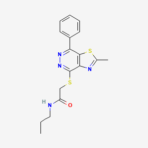 B2458689 2-((2-methyl-7-phenylthiazolo[4,5-d]pyridazin-4-yl)thio)-N-propylacetamide CAS No. 946228-58-6