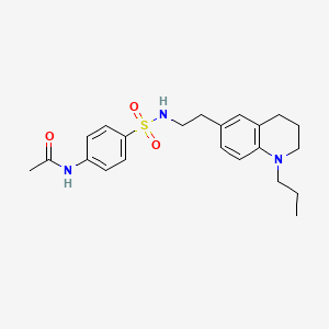 molecular formula C22H29N3O3S B2458692 N-(4-(N-(2-(1-丙基-1,2,3,4-四氢喹啉-6-基)乙基)磺酰胺)苯基)乙酰胺 CAS No. 955777-07-8