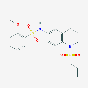 B2458697 2-ethoxy-5-methyl-N-(1-(propylsulfonyl)-1,2,3,4-tetrahydroquinolin-6-yl)benzenesulfonamide CAS No. 946296-67-9