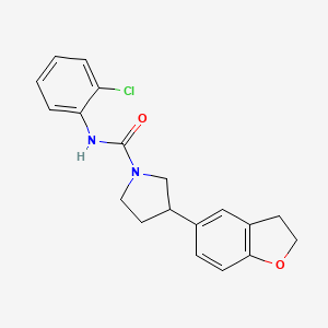 molecular formula C19H19ClN2O2 B2458704 N-(2-氯苯基)-3-(2,3-二氢-1-苯并呋喃-5-基)吡咯烷-1-甲酰胺 CAS No. 2097896-59-6