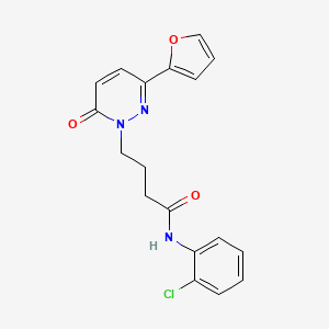molecular formula C18H16ClN3O3 B2458713 N-(2-chlorophenyl)-4-(3-(furan-2-yl)-6-oxopyridazin-1(6H)-yl)butanamide CAS No. 1021105-95-2