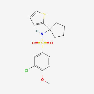 3-chloro-4-methoxy-N-(1-(thiophen-2-yl)cyclopentyl)benzenesulfonamide