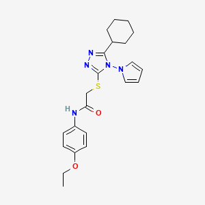 2-{[5-cyclohexyl-4-(1H-pyrrol-1-yl)-4H-1,2,4-triazol-3-yl]sulfanyl}-N-(4-ethoxyphenyl)acetamide