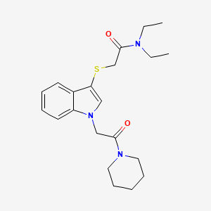 N,N-diethyl-2-((1-(2-oxo-2-(piperidin-1-yl)ethyl)-1H-indol-3-yl)thio)acetamide