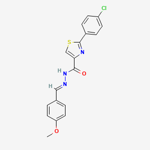 2-(4-chlorophenyl)-N'-[(1E)-(4-methoxyphenyl)methylidene]-1,3-thiazole-4-carbohydrazide