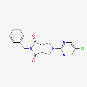 molecular formula C17H15ClN4O2 B2458734 5-Benzyl-2-(5-chloropyrimidin-2-yl)-1,3,3a,6a-tetrahydropyrrolo[3,4-c]pyrrole-4,6-dione CAS No. 2415523-15-6