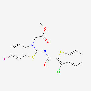 (Z)-methyl 2-(2-((3-chlorobenzo[b]thiophene-2-carbonyl)imino)-6-fluorobenzo[d]thiazol-3(2H)-yl)acetate