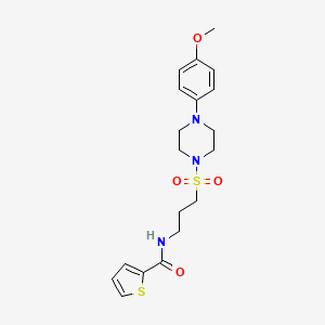 molecular formula C19H25N3O4S2 B2458738 N-(3-((4-(4-methoxyphenyl)piperazin-1-yl)sulfonyl)propyl)thiophene-2-carboxamide CAS No. 1020982-17-5