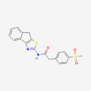 molecular formula C19H16N2O3S2 B2458745 N-(8H-indeno[1,2-d]thiazol-2-yl)-2-(4-(methylsulfonyl)phenyl)acetamide CAS No. 919754-70-4