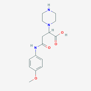 4-((4-Methoxyphenyl)amino)-4-oxo-2-(piperazin-1-yl)butanoic acid