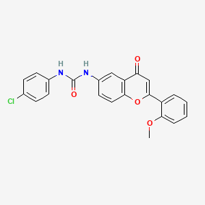 molecular formula C23H17ClN2O4 B2458749 1-(4-chlorophenyl)-3-[2-(2-methoxyphenyl)-4-oxo-4H-chromen-6-yl]urea CAS No. 923113-56-8