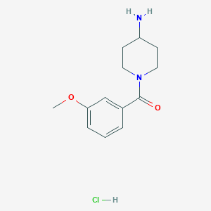 molecular formula C13H19ClN2O2 B2458756 (4-Aminopiperidin-1-yl)(3-methoxyphenyl)methanone hydrochloride CAS No. 1158290-89-1