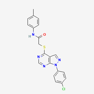 molecular formula C20H16ClN5OS B2458766 2-((1-(4-chlorophenyl)-1H-pyrazolo[3,4-d]pyrimidin-4-yl)thio)-N-(p-tolyl)acetamide CAS No. 573936-14-8