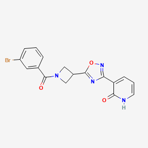 molecular formula C17H13BrN4O3 B2458775 3-(5-(1-(3-bromobenzoyl)azetidin-3-yl)-1,2,4-oxadiazol-3-yl)pyridin-2(1H)-one CAS No. 1396803-37-4