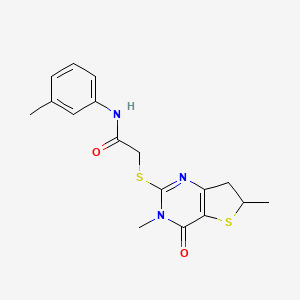 2-((3,6-dimethyl-4-oxo-3,4,6,7-tetrahydrothieno[3,2-d]pyrimidin-2-yl)thio)-N-(m-tolyl)acetamide