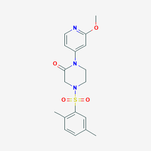 molecular formula C18H21N3O4S B2458781 4-(2,5-Dimethylphenyl)sulfonyl-1-(2-methoxypyridin-4-yl)piperazin-2-one CAS No. 2380086-09-7