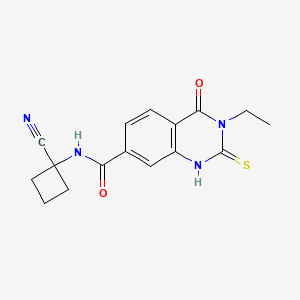 molecular formula C16H16N4O2S B2458783 N-(1-cyanocyclobutyl)-3-ethyl-4-oxo-2-sulfanyl-3,4-dihydroquinazoline-7-carboxamide CAS No. 1241110-92-8