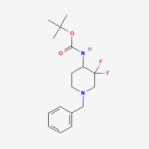 molecular formula C17H24F2N2O2 B2458794 Tert-butyl 1-benzyl-3,3-difluoropiperidin-4-ylcarbamate CAS No. 1823420-40-1
