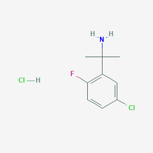 molecular formula C9H12Cl2FN B2458813 2-(5-Chloro-2-fluorophenyl)propan-2-amine;hydrochloride CAS No. 2470440-48-1