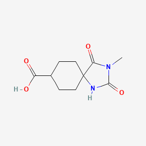 molecular formula C10H14N2O4 B2458822 3-Methyl-2,4-dioxo-1,3-diazaspiro[4.5]decane-8-carboxylic acid CAS No. 2305147-99-1