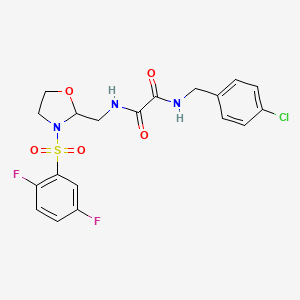 N1-(4-chlorobenzyl)-N2-((3-((2,5-difluorophenyl)sulfonyl)oxazolidin-2-yl)methyl)oxalamide