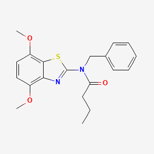 molecular formula C20H22N2O3S B2458827 N-benzyl-N-(4,7-dimethoxybenzo[d]thiazol-2-yl)butyramide CAS No. 900004-94-6