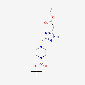 tert-butyl 4-{[5-(2-ethoxy-2-oxoethyl)-4H-1,2,4-triazol-3-yl]methyl}piperazine-1-carboxylate