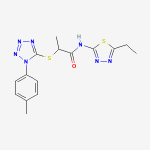 N-(5-ethyl-1,3,4-thiadiazol-2-yl)-2-{[1-(4-methylphenyl)-1H-tetrazol-5-yl]sulfanyl}propanamide