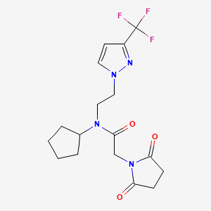 N-cyclopentyl-2-(2,5-dioxopyrrolidin-1-yl)-N-(2-(3-(trifluoromethyl)-1H-pyrazol-1-yl)ethyl)acetamide