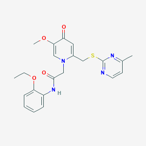 molecular formula C22H24N4O4S B2458864 N-(2-ethoxyphenyl)-2-(5-methoxy-2-(((4-methylpyrimidin-2-yl)thio)methyl)-4-oxopyridin-1(4H)-yl)acetamide CAS No. 920200-46-0