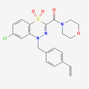 7-chloro-3-(morpholinocarbonyl)-1-(4-vinylbenzyl)-4lambda~6~,1,2-benzothiadiazine-4,4(1H)-dione