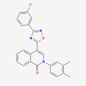 molecular formula C25H18ClN3O2 B2458872 4-(3-(3-chlorophenyl)-1,2,4-oxadiazol-5-yl)-2-(3,4-dimethylphenyl)isoquinolin-1(2H)-one CAS No. 1359087-31-2