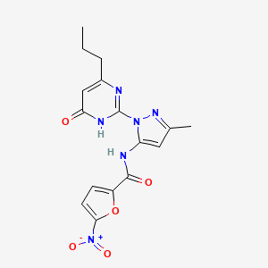 N-(3-Methyl-1-(6-oxo-4-propyl-1,6-dihydropyrimidin-2-yl)-1H-pyrazol-5-yl)-5-nitrofuran-2-carboxamide