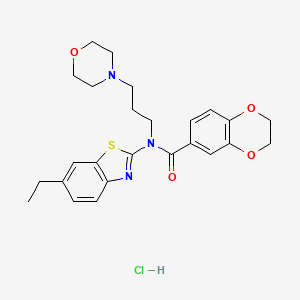 N-(6-ethylbenzo[d]thiazol-2-yl)-N-(3-morpholinopropyl)-2,3-dihydrobenzo[b][1,4]dioxine-6-carboxamide hydrochloride