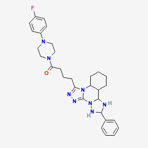 1-[4-(4-Fluorophenyl)piperazin-1-yl]-4-(9-phenyl-2,4,5,7,8,10-hexazatetracyclo[10.4.0.02,6.07,11]hexadeca-3,5-dien-3-yl)butan-1-one