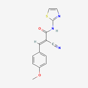 molecular formula C14H11N3O2S B2458892 (2E)-2-cyano-3-(4-methoxyphenyl)-N-(1,3-thiazol-2-yl)prop-2-enamide CAS No. 307539-21-5