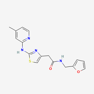 molecular formula C16H16N4O2S B2458897 N-(furan-2-ylmethyl)-2-(2-((4-methylpyridin-2-yl)amino)thiazol-4-yl)acetamide CAS No. 1226439-90-2