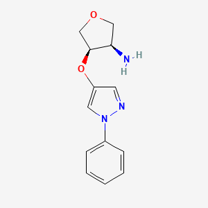 (3R,4R)-4-(1-Phenylpyrazol-4-yl)oxyoxolan-3-amine