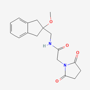 molecular formula C17H20N2O4 B2458909 2-(2,5-二氧代吡咯烷-1-基)-N-((2-甲氧基-2,3-二氢-1H-茚满-2-基)甲基)乙酰胺 CAS No. 2034346-08-0