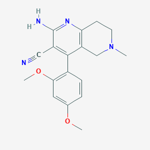 2-Amino-4-(2,4-dimethoxyphenyl)-6-methyl-5,6,7,8-tetrahydro-1,6-naphthyridine-3-carbonitrile