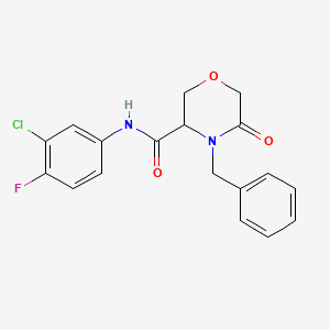 4-benzyl-N-(3-chloro-4-fluorophenyl)-5-oxomorpholine-3-carboxamide