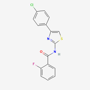 N-[4-(4-chlorophenyl)-1,3-thiazol-2-yl]-2-fluorobenzamide
